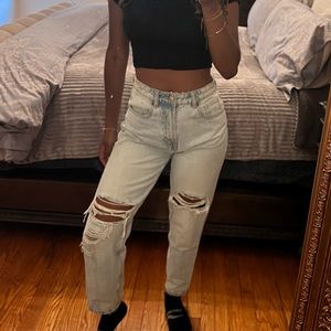 Zara ripped mom jeans